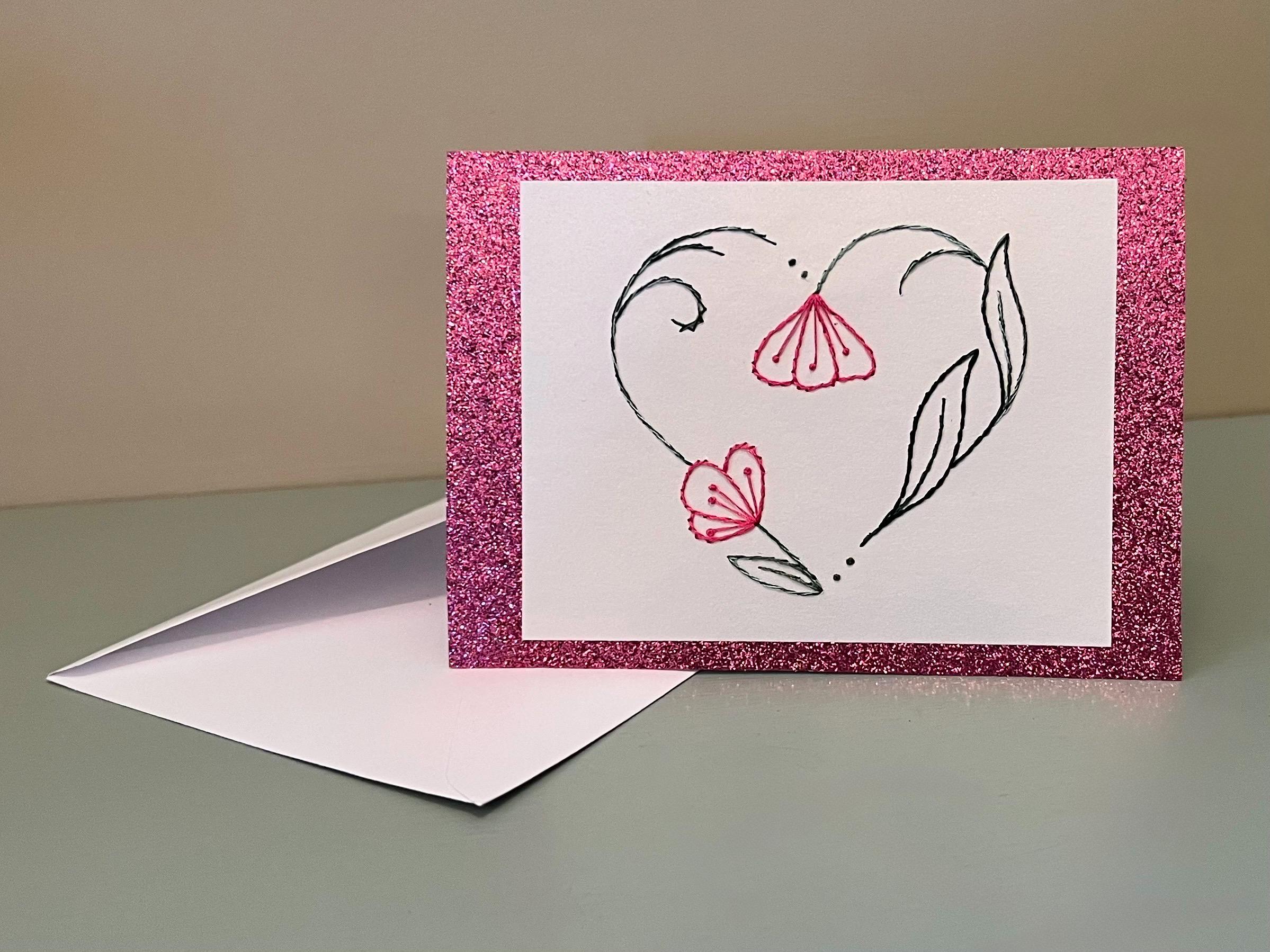 Floral Heart Greeting Card - Digital Download Pattern for Handmade ...