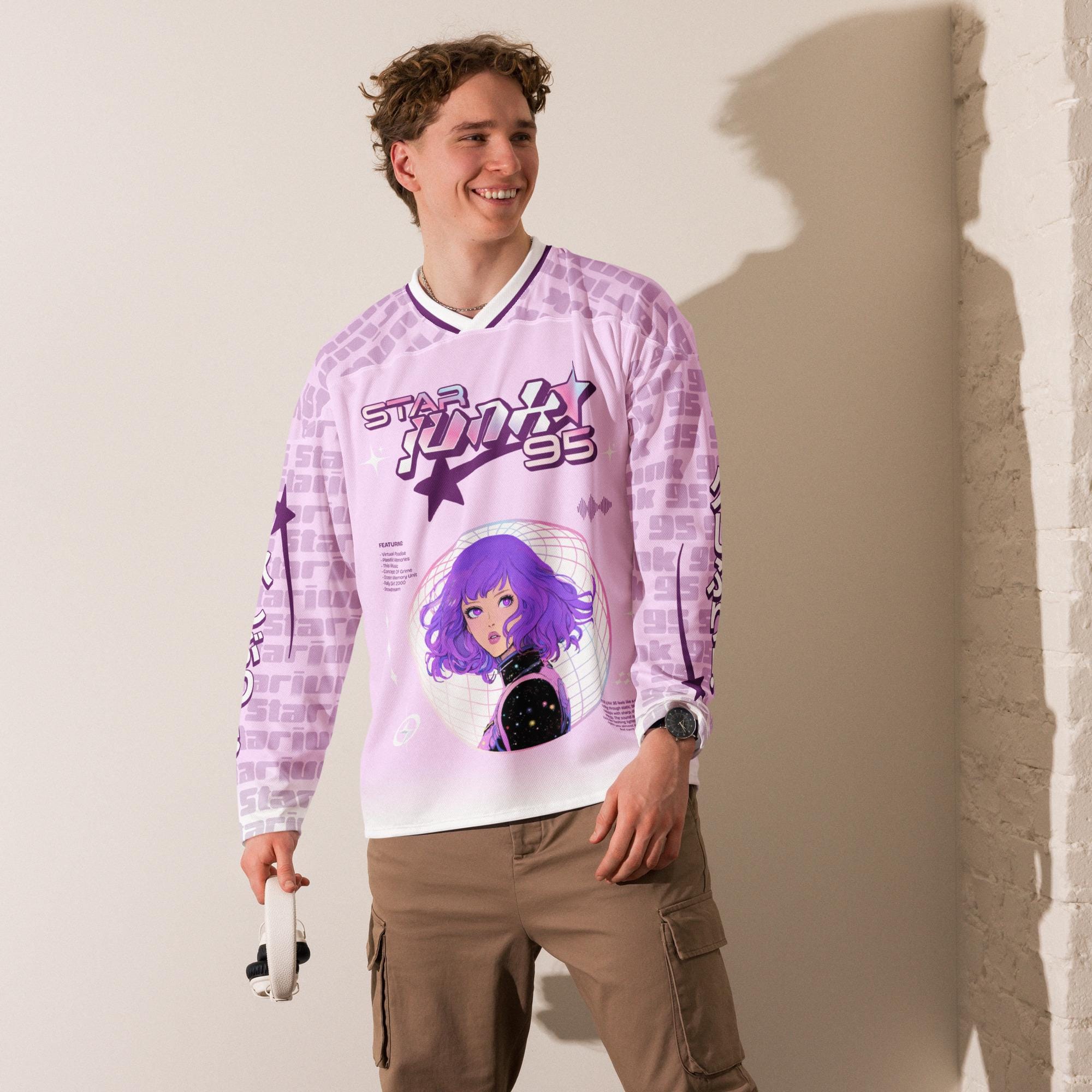 STARJUNK 95 Inspired Rave Jersey – Y2k Cosmic Disco Hockey Shirt