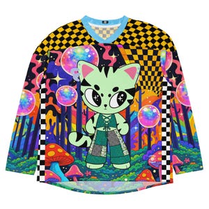 Wook Critter Ravetröja, psykedelisk festivaloutfit, inspirerad av den elektriska skogen, bekväm outfit för basmusikälskare