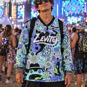 LEVITY Inspired Rave Jersey, Psychedelic Festival Outfit, Comfy Outfit for Bass Music Lovers