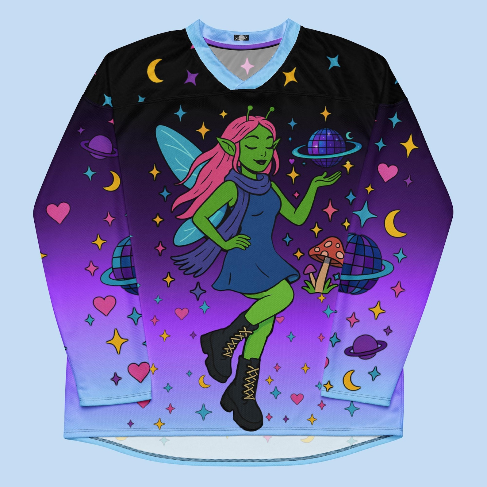 Cosmic Disco Fairy Rave Jersey – Alien Girl Hockey Shirt, Psychedelic ...