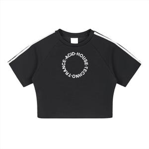 House x Techno x Trance x Acid Baby Tee Rave Shirt Crop Top Going Out to Club or Festival Top