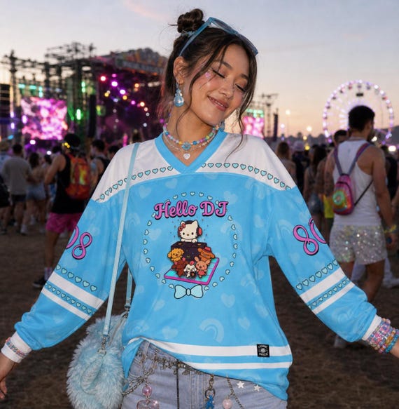 Hello Kitty Inspired Little Critters Rave Jersey, Comfy Outfit for