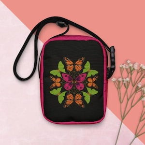 Butterfly Kaleidoscope Festival Bag – Durable Water-Resistant Crossbody with Pockets for Festivals Raves Concert & Everyday Use