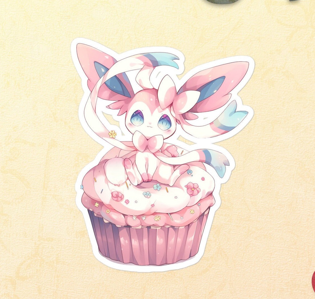 Autocollant Mural Pokémon Sylveon - Décalcomanie WC379 - Vinyle Adhésif Amovible 3D