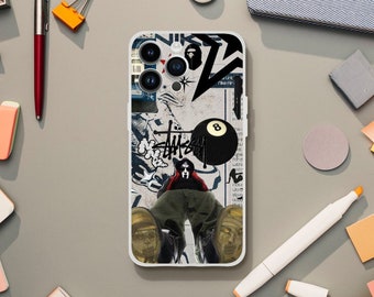 Funda para teléfono con gráfico Stussy 8Ball Collage