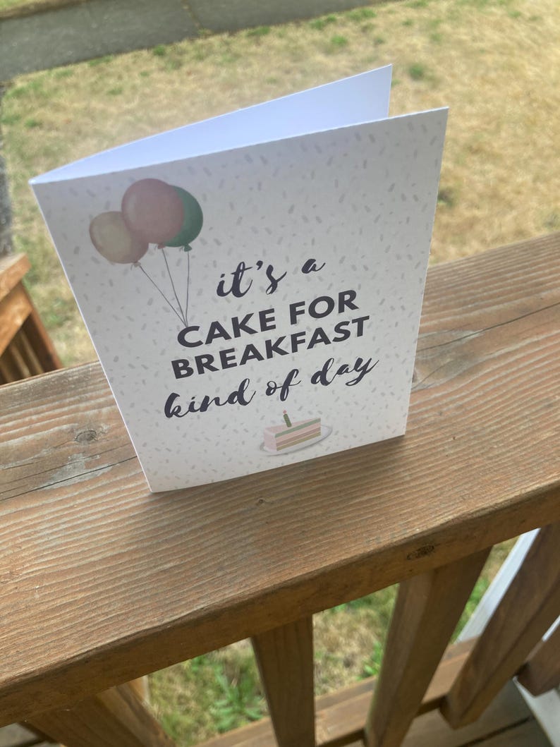 Cake for Breakfast Card: Watercolor Birthday, Friendship Celebration - Etsy