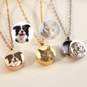 Custom Dog Hair Necklace,Custom Photo Memorial Locket Necklace, Pet Hair Keepsake, Pet Memorial Jewelry,Pet Loss Gift,Cat Fur Keepsake