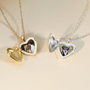 Personalized Heart Locket Necklace with Photo,Initial Heart Photo Locket Necklace,Custom Photo Locket,Best Friend Gift,Gift for Mom,Keepsake