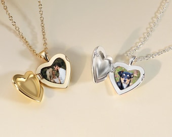 Personalisierte Herz Medaillon Halskette mit Foto, ursprüngliche Herz Foto Medaillon Halskette, benutzerdefinierte Foto Medaillon, beste Freundin Geschenk, Geschenk für Mama, Andenken