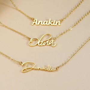 Personalized Name Necklace, 18K Gold Plated Name Necklace,Gold Minimalist Necklace, Dainty Name Charm Jewelry,Mother&#39;s Day Gift,Gift For Her