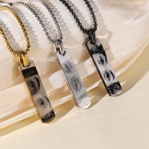Personalized Human Eyes Necklace,Eyes Photo Custom Gift-&quot;Eye Love You&quot;,Engraved Your Eyes Photo,Gift for Her,Mothers Day Gift,Christmas Gift
