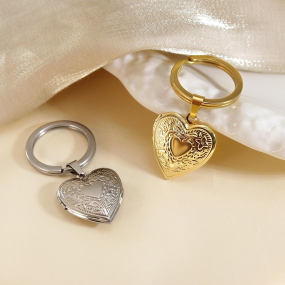 Custom Heart Photo Locket Keychain,heart Locket Keychain With