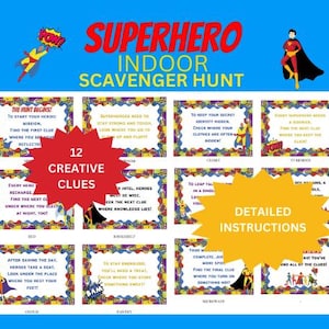 Indoor Superhero Scavenger Hunt