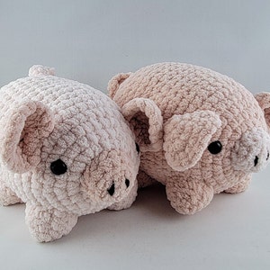 Cute Pig Crochet Plushie Stuffed Farm Animal Handmade Gift for Pig Lover Farm House Decor First Homeowner Gift