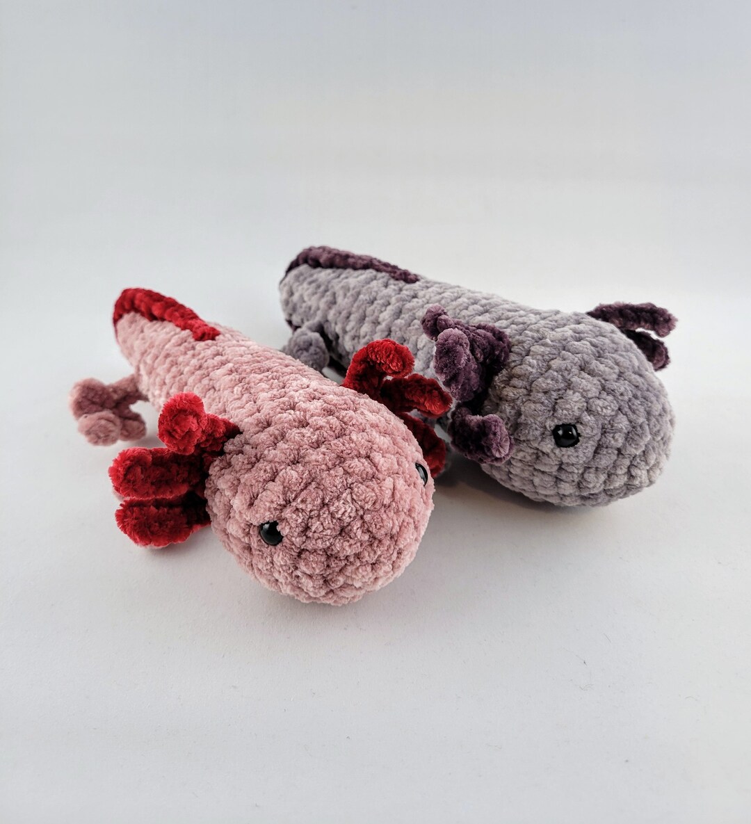 Crochet Axolotl Plushie Handmade Velvet Stuffed Animal Etsy
