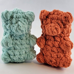 Gummy Bear Crochet Plushie Stuffed Animal Handmade Gift for Gummy Bear Lover Candy Themed Office Bookshelf Decor