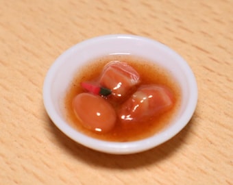 Caramel Pork and Eggs Miniature | Vietnamese Mini Food | Thịt Kho Trứng | Tiny Toys | Travel Souvenir | Asian Dishes | Lunar New Year
