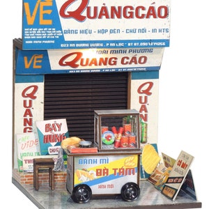 Banh Mi Cart DIY Kit | 3D Wooden Puzzle | Travel Souvenir | Vietnam Collectible Set