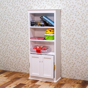 Miniature 1:12 Billy Bookshelf | Set of 2 | Dollhouse Furniture | Mini Bookshelf for Mini Books | Customizable Colors