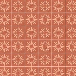 Dollhouse Flooring | Printable Flooring Download | Floral Terracotta Tile Flooring | Digital Download | 1:12 Scale Dollhouse | Seamless