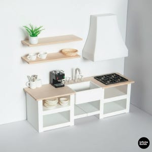 Modern Miniature Kitchen Set | Dollhouse Kitchen | 1:12 Scale