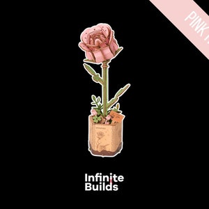 Wooden Flower 3D Puzzle: Pink Rose