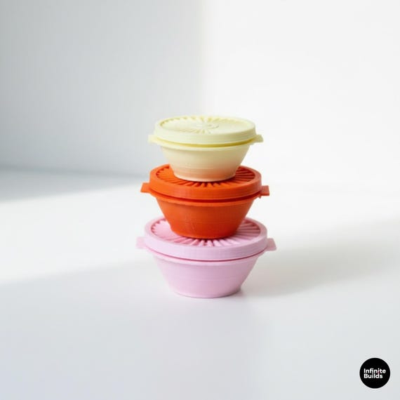 Miniature Tupperware Vintage Bowls | Set of 6 | 1:6 Scale