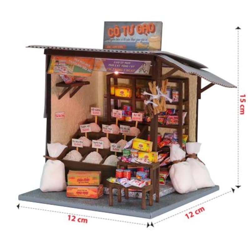 Vintage Rice Shop Miniature DIY Kit - Beginner Friendly Diorama | AD06 ...