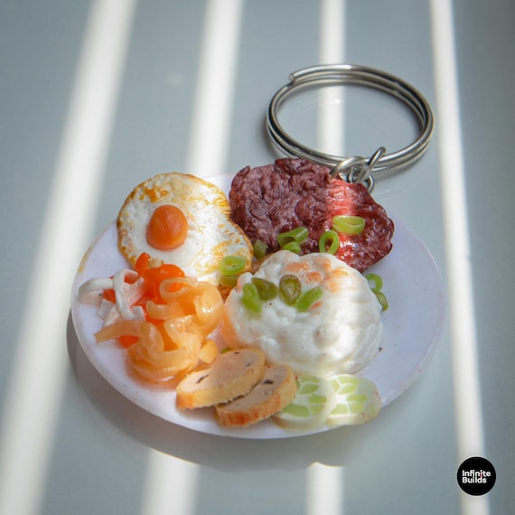 Miniature Com Tam Keychain Vietnamese Broken Rice Polymer Clay