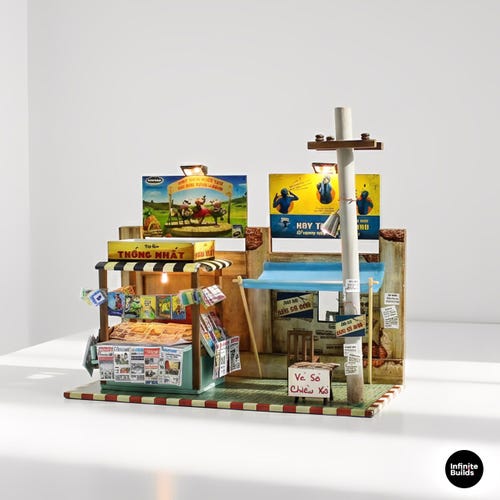 Vietnam Vintage Newspaper Stand DIY Miniature Kit | Sạp báo Sài Gòn | AD01