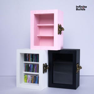 Mini Anxiety Bookshelf | Miniature Books | TBR Bookcase | Dollhouse Bookshelves | Cute Tiny Bookshelves | Reading Corner | Custom Colors