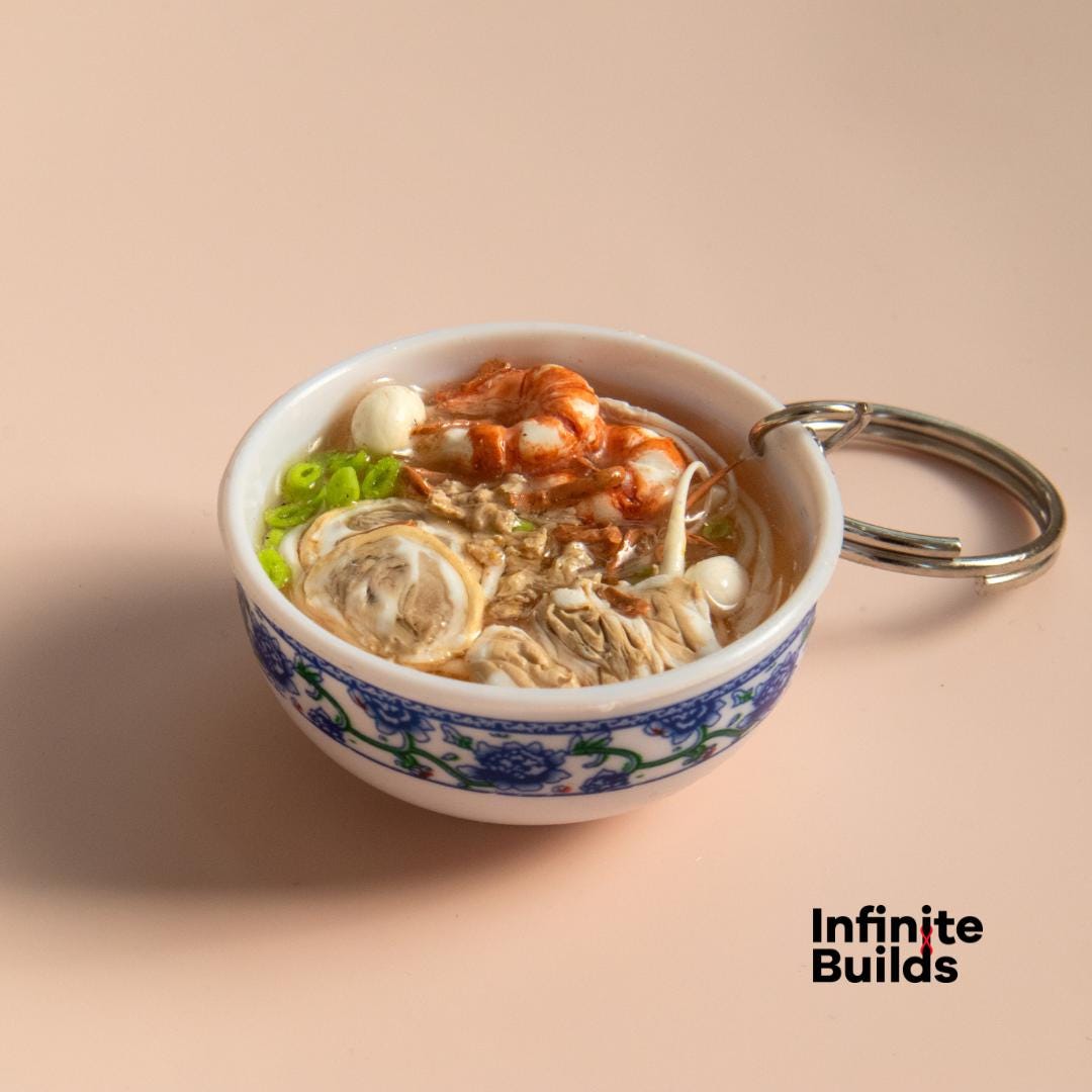 Llavero De Sopa De Fideos Nam Vang Miniatura De Comida Vietnamita llavero-de-sopa-de-fideos-nam-vang-miniatura-de-comida-vietnamita