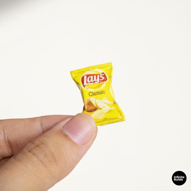 1:12 Mini Chips | Miniature Food | Mini Snacks | Dollhouse Accessories | Lightweight Paper | Mini Kitchen Food | Food Pantry image 1