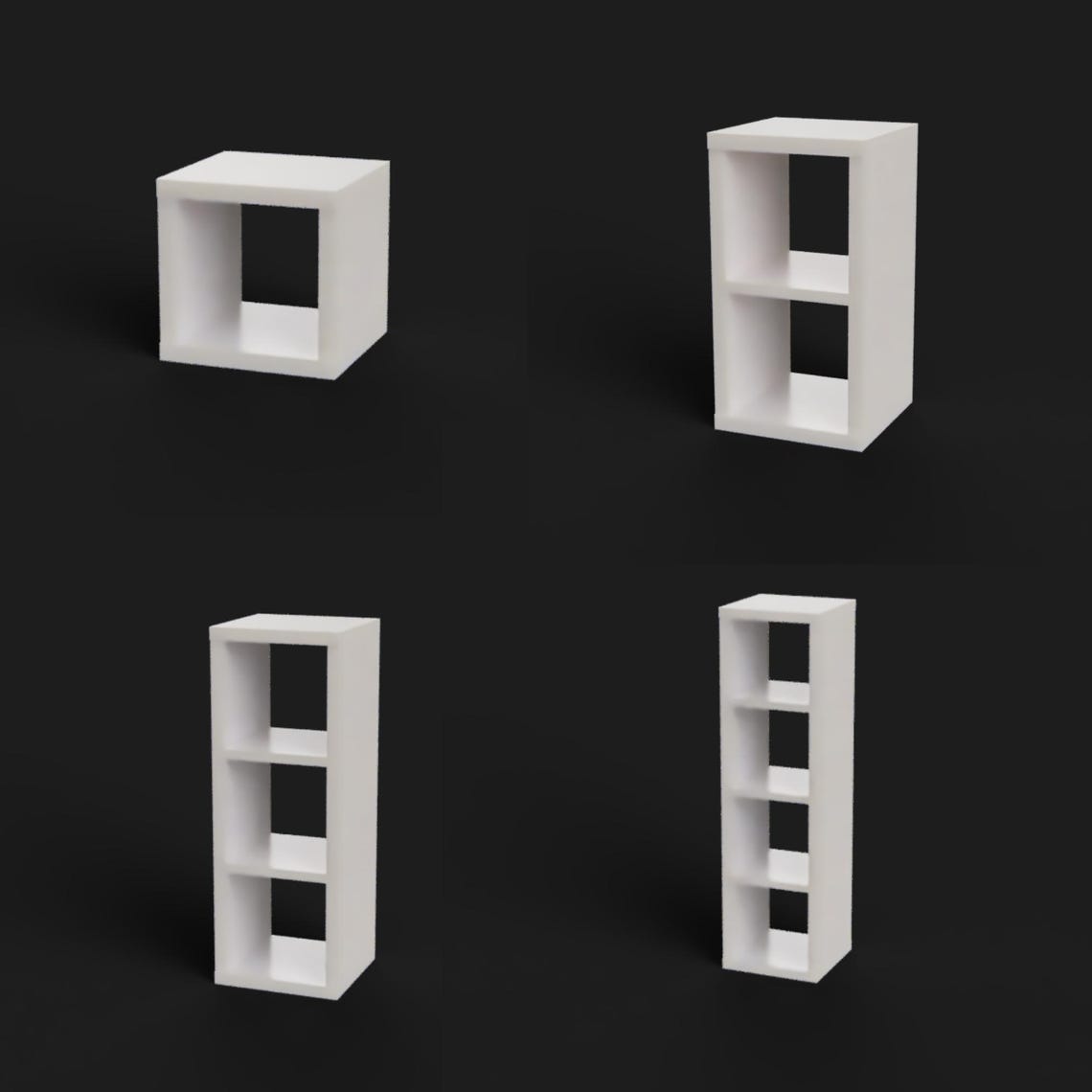 Miniature Ikea Kallax Shelves | 1:12 Scale | Dollhouse Shelves | Mini ...
