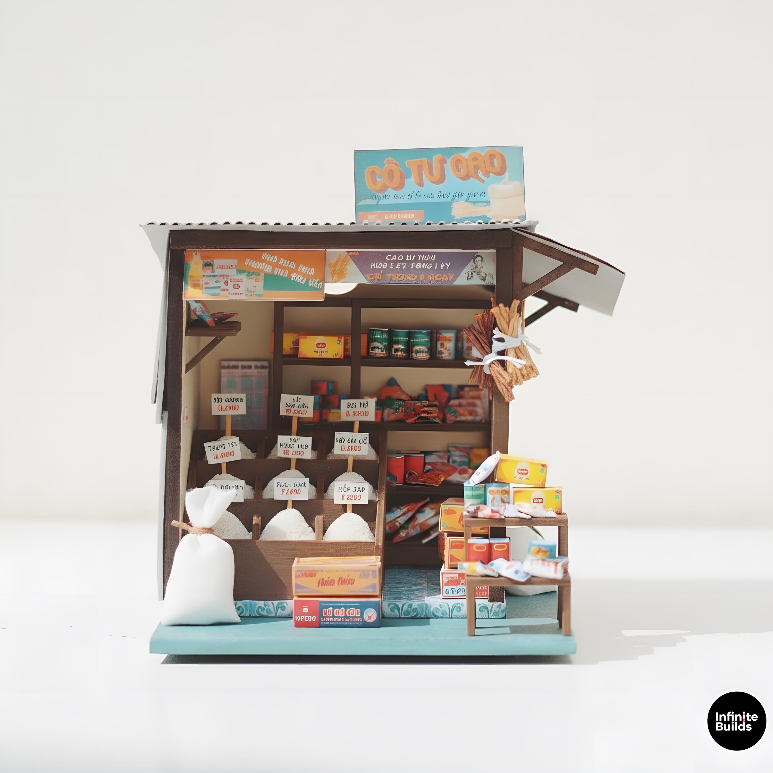 Vintage Rice Shop Miniature DIY Kit - Beginner Friendly Diorama | AD06 ...