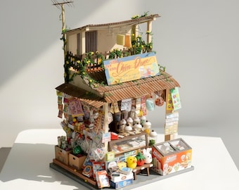 Miniature Vietnamese Convenience Store DIY Kit: Tiệm Sạp Khô Dollhouse Diorama | SG01