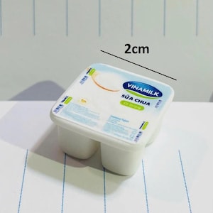 Mini 4-Pack Yogurt Pack | 1:12 Scale | Set of 2 | Mini Vinamilk &quot;Sữa Chua&quot; Pack | Yogurt Charm | Miniature Food | Dollhouse