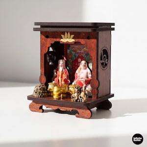 Miniature Vietnamese Altar of Earth and Wealth God: Collectible Lucky Decor