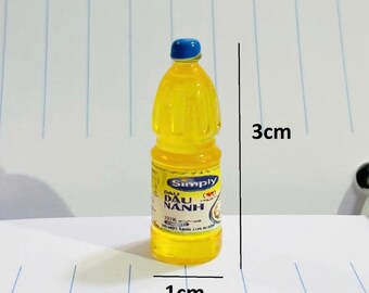 Miniature Vietnamese Soy Cooking Oil Bottle: Dollhouse Kitchen (Set of 2)