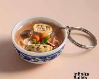 Bun Bo Hue Noodle Soup Keychain | Vietnamese Miniature Food Charm | Unique Southeast Asia Food Dish | Vietnamese Mini Cuisine | Foodie Gift
