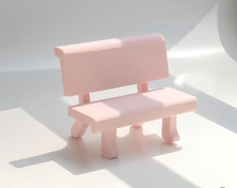 Smiski Mini Stone Bench 1:12 | 3D Printed Bench for Smiski | Miniature Park Chair | Smiski Display Decor