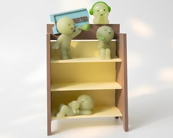 Smiski VHS Display Shelf | 1:12 Scale | Blockbuster Miniature Shelf | Smiski Display Stand | Custom Genre Shelf | Dollhouse Accessory