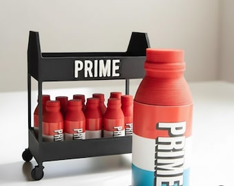 PRIME Miniature Cart and Bottles | WWE-Inspired | Miniatures | Dollhouse | Desk Decoration
