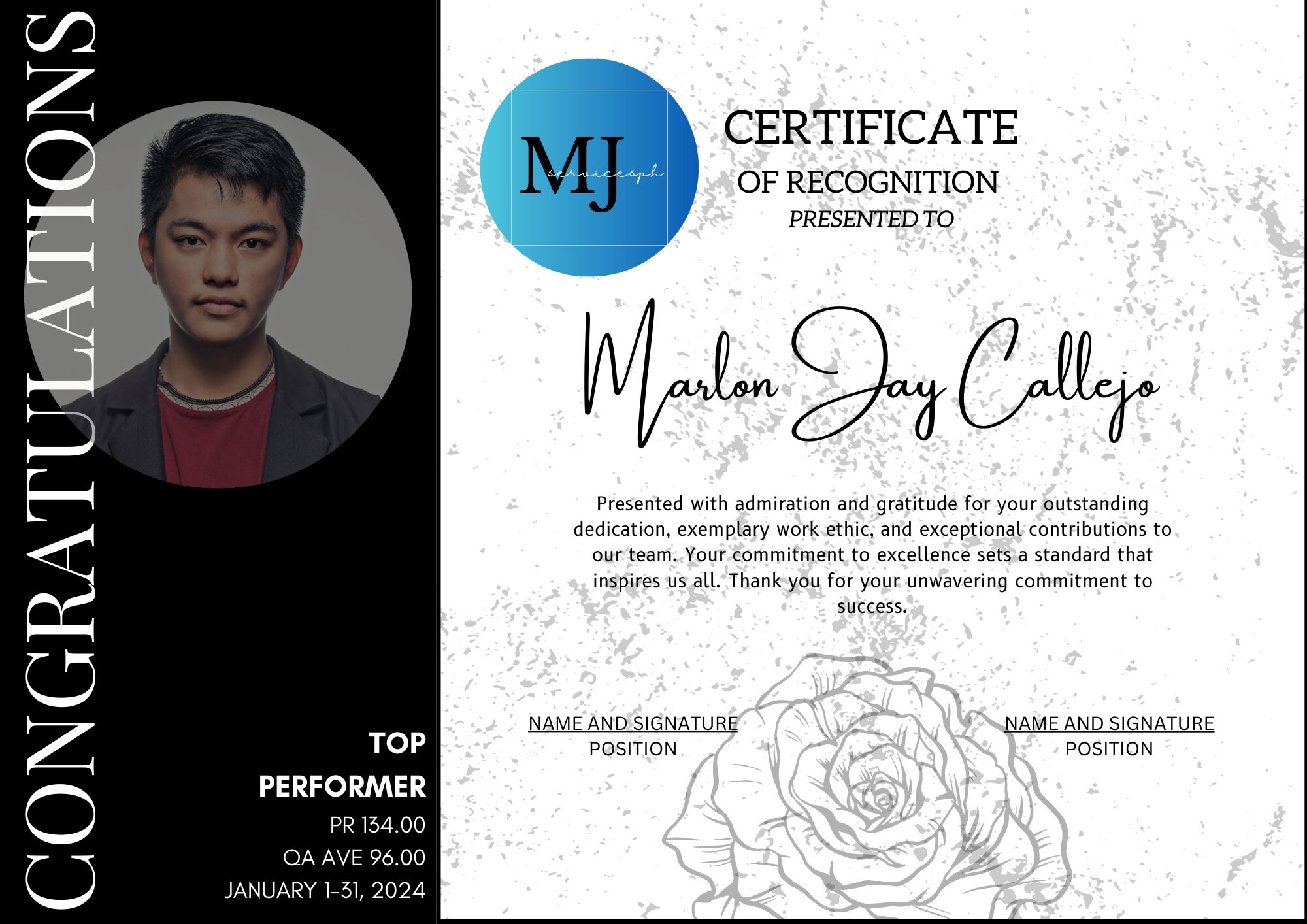 Printable Certificate Template; Certificate Template; Black and White ...