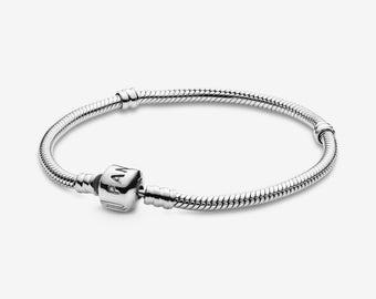 Autentico bracciale Pandora con catena a forma di serpente, compatibile con ciondoli Pandora Moments