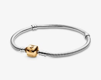 Bracciale Pandora in argento sterling S925 con catena a serpente, ciondoli adatti ai momenti Pandora, regalo per chiunque