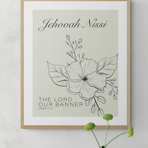 Nissi Printable Wall Art, Names of God, Christian Wall Art, Bible Verse Printable Wall Art Jehovah Nissi. Christian. Download. Minimalist