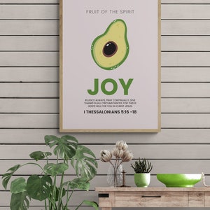 Fruit of the Spirit (JOY) Wall Art, Scripture Wall Art Digital Download, Christian Home Decor, Vintage Scripture Print, Bible Verse Wall Art