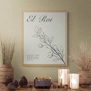 El Roi Printable, Hebrew Names Of God, God of Seeing Genesis 16:13 , Christian Scripture Wall Art, Jehovah Names, Minimalist Abstract Art